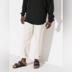Birkenstock Arizona Birko Flor Black Buckle Sandals